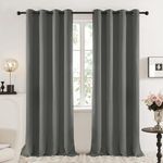 Deconovo Blackout Living Room Curtains 2 Panels, Light Grey Bedroom Window Curtains and Drapes, 52 W x 84 L Inch-Grommet Thermal Sound Proof Curtains Long for Kids Room