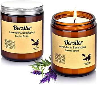 Bersiler Aromatherapy Candles, 2 Pack Lavender Eucalyptus Scented Candles Stress Relief and Relax for Home & Bedroom Gift for Women Birthday Christmas, Soy Wax Candles