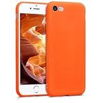 kwmobile Case Compatible with Apple iPhone SE (2022) / iPhone SE (2020) / iPhone 8 / iPhone 7 Case - Soft Slim Protective TPU Silicone Cover - Neon Orange