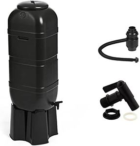 Regensammler Wassertonne für 100 Liter mit Standfuß, Füllautomat (Befüllsystem) und Wasserhahn BZW. Ablaufventil