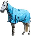 LEAFOREST 1680D Turnout Horse Winter Blanket Waterproof Snow Proof Combo Heavy Weighted Blankets 300g Fill Sheet with Neck in The Pasture, Paddock Teal 78 inches