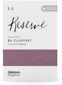 D'Addario Organic Reserve Classic Bb Clarinet Reeds - Reeds for Clarinet - Individually Sealed - 3.5 Strength, 10 Pack