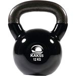 Kakss Vinyl half coating Kettle Bell for Gym & Workout (Size: 12 KG (Black)) (MADE IN INDIA)