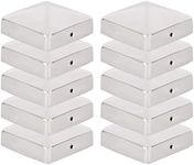 Post Caps 2.8 x 2.8" - 10 Pieces Caps with Free Screws, Stainless Steel Fence Post Cap/Metal Cap Post Covers