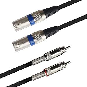 Dual RCA to XLR Male Cable, tunghey 2 XLR to 2 RCA/Phono Plug HiFi Stereo Audio Connection Microphone Cable Wire Cord (2m)