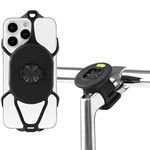 BONE Bicycle Phone Holder 360° Rotatable 2nd Gen, Cycling Computer Mount Set Shock Absorption for 2.2 to 4.7cm stem Compatible with 4.7-7.2" Mobile Phone iPhone 15 to 11, Bike Tie Connect Kit 2