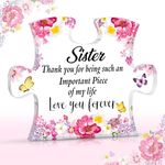 Moyel Sister Gifts from Sister Funny Acrylic Plaque Decor Sister Birthday Gifts Friendship Gifts for Women Christmas Mothers Day Rakhi Gift for Sister Sisters Gifts form Brother