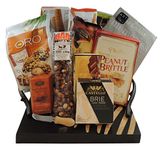 Fondest Memories Gift Basket; Wood Serving Tray, Peanut Brittle, Cheese, Nuts, Chocolates and More