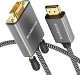 BlueRigger HDMI to VGA Cable 6FT (Unidirectional, 1080P, 60Hz, HDMI Adapter for Monitor, Male to Male, HDMI Source to VGA Display) - Compatible with Desktop, Laptop, PC, Monitor, Projector, HDTV