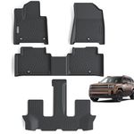 WAYIDSS Floor Mats for 2024 All-New Hyundai Santa FE（Non Hybrid）,TPE All Weather Protection 1st & 2nd & 3rd Row Car Floor Liners Odorless Anti-Slip Mats Accessories-Black
