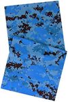 Premium Design Cooling Neck Gaiters Breathable Reusable Washable Camo American Flag Wrap Floral Bandana Outdoor Covers (Digital Blue Camo 1)