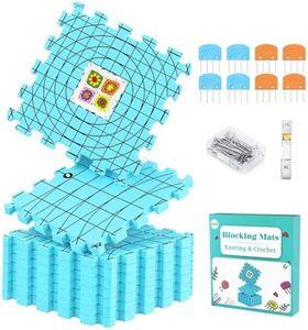Yarniss 9PCS Blocking Mats for Knitting with 50 T-Pins & 8 Combs 12" x 12"