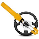 GADLANE Twin Bar Steering Wheel Lock - High Visibility Car Lock Anti-Theft Device, Car Steering Lock Suitable Car Security for Car, Van & Caravan with 2 Keys - Strong Car Lock Steering Wheel (Yellow)