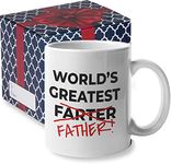 Funny Fathers Day Coffee Mug | Best Farter Ever Coffee Cup - Funny Fathers Day Mugs from Son Daughter Kids | Cool Christmas Presents Fun Birthday Gag Gifts (BFE White)