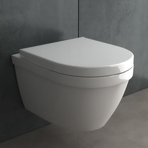 Alpenberger Spülrandloses WC mit Bidet Funktion | Dusch WC | WC Sitz mit Absenkautomatik | Toilettendeckel D Form | Hänge WC mit Intimdusche | Taharet WC Passend Geberit (8201 U)