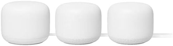 Google Nest WiFi - AC2200 (2nd Generation) Router and Add On Access Point Mesh Wi-Fi System (3-Pack, Snow)