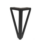 Zohra Hardware Pack of 4 Pcs Double V Shaped Metal Furniture Leg 15cm (6 inches) Cabinet Legs, Coffee Table Leg Support Legs, Bedside Cabinet Legs, TV Cabinet, Sofa Legs (Black)