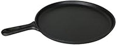 Buckingham Pre-Seasoned Cast Iron Crepe pan/Griddle Diameter 27 cm for Healthy Cooking-Premium Quality, Black