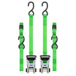 SmartStraps 338 RatchetX Green 10' 1,500 lbs Capacity Tie Down, (Pack of 2)