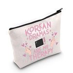 WZMPA Korean Drama Cosmetic Makeup Bag k-Drama Lover Gift Korean Dramas Are My Therapy k-Drama Zipper Pouch Bag For Women Girls, Korean Dramas, Fit