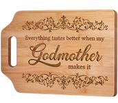 Giftasy Godmother Gifts - Unique Handmade Engraved Bamboo Cutting Board, Birthday Gifts for Godmother from Goddaughter or Godson, Special Presents for Godmother on Christening Mother’s Day Easter