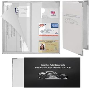 Autostyle Corner Guard Insurance Card Registration Document Holders | Premium Wallet with Magnetic Closure (White)