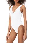Seafolly Women's Deep V Neck Maillot One Piece Swimsuit, White, 12