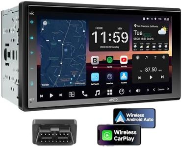 Wireless CarPlay Android Auto Car Stereo - X10 Android 13 QLED 7" Touchscreen, Octa-Core 8+128GB, 4G LTE WiFi, Built-in Amplifier, GPS, Vehicle Diagnostics, HDMI