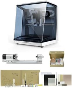 Carvera Air Desktop Machine with 4th Axis and PCB Fabrication Pack, Compact Enclosed Mini CNC Router Mill, Quick Tool Changer Closed-Loop Control, User-Friendly CAM Milling,Cutting, DIY, Crafts,Silver