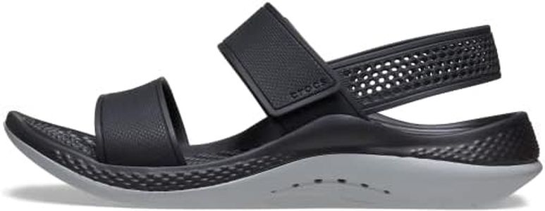 Crocs Women's LiteRide 360 Sandal, Black/Light Grey, US 9