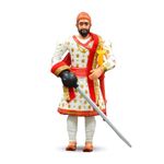 Nirman Toys - Swarajyache Shiledar - The True Super Hero - 6 Inch Tall Action Figure with Accessories (Maharaj, White)