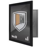 Americanflat 16x22 Concealment Picture Frame with Polished Plexiglass - Guardian Collection - Hinged Picture Frame to Hide an In-Wall Safe, Access Panel, or In-Wall Storage - Black