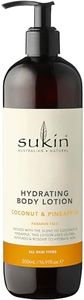 SUKIN HYDRATING COCONUT & PINEAPPLE BODY LOTION - hydrating, nourishing, smoothing Cream with Aloe Vera, for ALL SKIN TYPES