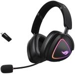 ASUS ROG Delta II Wireless Gaming Headset (50mm Titanium Drivers, ROG SpeedNova, 10mm Super-Wideband Mic, 153-HR Battery, DualFlow Audio, BT, 2.4GHz, 3.5mm, For PC, Switch, PS4, PS5, Xbox) - Black