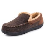 RockDove Men's Hearthfire Memory Foam Moc Slipper, Size 10 UK Men, Mocha