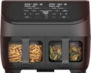 Instant Vortex Plus Dual Air Fryer with Large Double Air Frying Drawers and 8-in-1 Smart Programmes - Air Fry, Bake, Roast, Grill, Dehydrate, Reheat, XL Capacity - SyncCook & SyncFinish-1700W