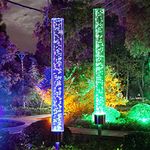 Solar Garden Lights Outdoor Decorative Color Changing Solar Landscape Path Light, Waterproof Solar Acrylic Bubble Rgb Solar Powered Pathway Garden Stake Light for Patio, Lawn, Yard Decor(2 Pack)