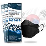 [20 Packs] NAWELL 4 Layer Filter Structure Lightweight Face Mask Made in Korea [20 Individually Packaged] (20_Black)