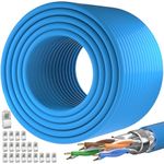 Cat 7 Outdoor Ethernet Cable 500ft (SFTP Triple Shielded Internet Cable | DIY Bulk Cable | x 20 RJ45) High-Speed 10Gbps 600MHz Network Cable, Direct Burial, Waterproof/UV Resistant, for Router/Gaming