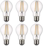 SD LUX LED Light Bulbs E27 Bulbs Vintage Filament LED Bulbs A60 Screw Bulbs No Flicker Non-dimmable Edison Bulbs 8W (75W Equivalent) 850LM Warm White 2700K 6 Packs