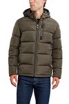 Nautica Men's Hooded Parka Jacket, Water and Wind Resistant Down Alternative Coat, Loden, XL