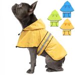 Weesiber Dog Raincoat with Hood, Adjustable Waterproof Dog Rain Jacket with Reflective Strip and Leash Hole, Lightweight Dog Rain Coat for Small to X-Large Dogs (S, Yellow)