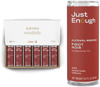 Just Enough Wines Pinot Noir Alcohol Removed | Non-Alcoholic Red Wine, 6 Pack Cans | Central Coast California, Low Calorie, Gluten-Free, Vegan, Sustainably Made