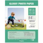 Pikapoka 8x10 Photo Paper Glossy, Photo Quality Paper for Inkjet Printer, 100 Sheets, 200GSM (P0810YB200GP)