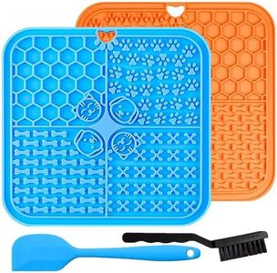 BlueFire Large Lick Mat for Dogs, 2 Pack Dog Slow Feeder Licking Mat with Spatula, Dog Lick Pad with Suction Cup, Snuffle Mat for for Dog, Cat, Puppy