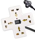 Brillar Premium Electric Extension Board with switches, Adaptor Switch Board 4 Sockets 4+1 Model Electrical Extension Cord Power Socket for Computer with 4 Meter Wire 4 Socket Surge Protector