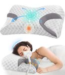 Memory Foam Pillow for CPAP Side Sleeper, IKSTAR 2.0 CPAP Pillow for Neck Support Relief Neck Pain Suit for All CPAP Masks User, Nasal Pillows for Side Back Sleepers - Reduce Air Leaks & Mask Pressure