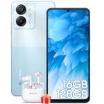 Blackview Color 8 Phone, 16GB RAM+128GB ROM Mobile Phones, Android 13 Phone, 6000mAh, 18W Fast Charge, 6.75’’ HD+ 90Hz, 50MP+8MP, Smartphones sim free unlocked, 3 Card Slots, Fingerprint, GPS - Blue