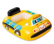 PRISMAXIC Baby Swimming Pool Float, Cute Car Design Kids Toddler Inflatable Summer Beach Floatie Boat Swim Tube Ring with Safety Seat Floating Mattress Raft for for Kids,1-5Years, 29x23-inches