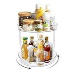 Homelove Turntable Lazy Susans Rack, 2-Tier Spice Spice Organizer Storage Rack Rotating for Kitchen Cabinet, Countertop, Bathroom, Makeup, Pantry